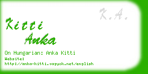 kitti anka business card